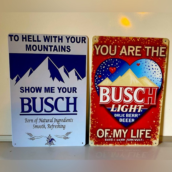 Busch light - Busch Beer metal sign lot - Picture 1 of 4
